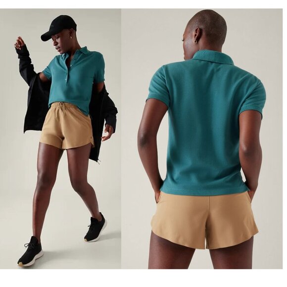 Athleta | On The Go Polo In Borealis Green - Picture 2 of 11